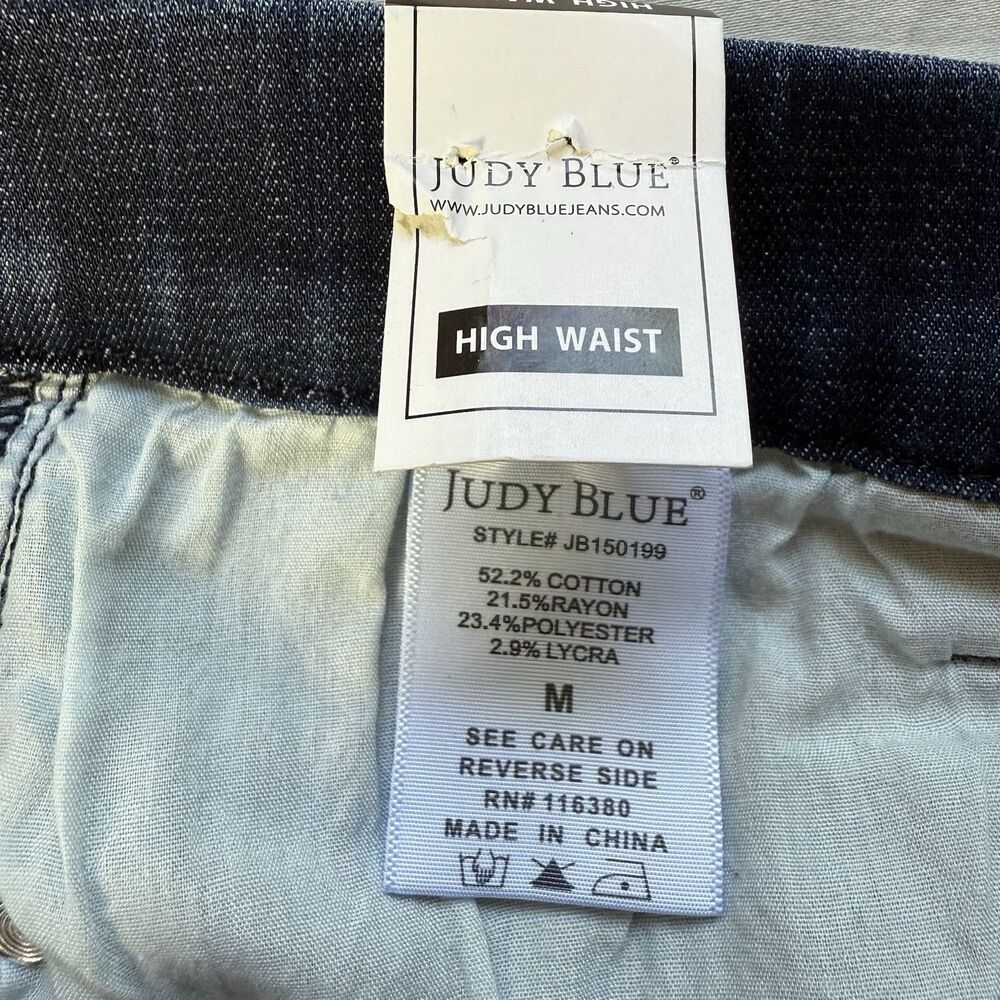 Judy Blue Pull On Shorts Medium Dolphin Hem Elastic High Waist Stretch JB150199 - Picture 11 of 13